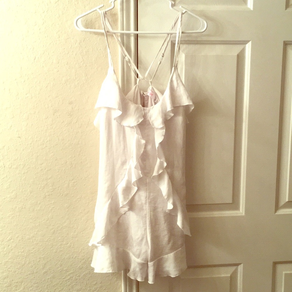 Chic White Ruffled Romper